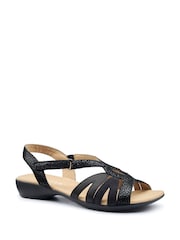 Hotter Black Regular Fit Flare Touch-Fastening Sandals - Image 2 of 4