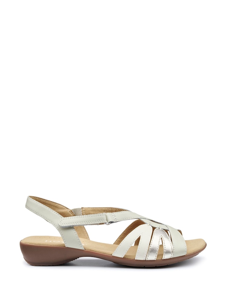 Hotter Natural Wide Fit Flare Touch-Fastening Sandals - Image 2 of 4