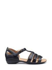 Hotter Black 100% Cotton Regular Fit Solei Touch-Fastening Sandals - Image 1 of 4