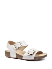 Hotter White Wide Fit Tourist II Buckle Sandals - Image 1 of 4
