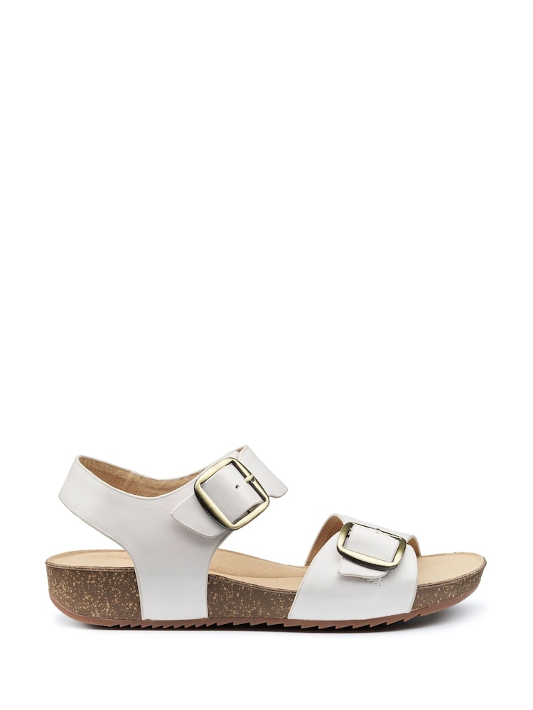 Hotter White Wide Fit Tourist II Buckle Sandals - Image 2 of 4
