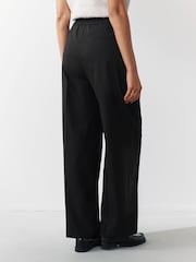 Black Pleated Front Straight Leg Trousers - Image 3 of 7