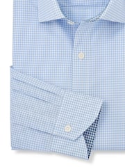 The Savile Row Company Slim Fit Blue Gingham Check Single Cuff Formal 100% Cotton Shirt - Изображение 3 из 3