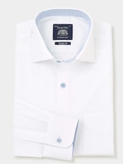 The Savile Row Company Classic Fit 100% Cotton Poplin Single Cuff Formal White Shirt - Image 1 of 3