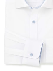 The Savile Row Company Classic Fit 100% Cotton Poplin Single Cuff Formal White Shirt - Image 3 of 3