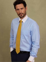 قميص رسمي بملمس بارز مصنوع من القطن بقصة كلاسيكية تشكيلة Winchester من Savile Row Company - صورة 4 من 7