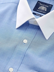 The Savile Row Company Blue 100% Cotton Prince of Wales Check Classic Fit Winchester Shirt - Image 2 of 3