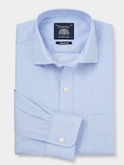 The Savile Row Company Blue Striped Classic Fit 100% Cotton Single Cuff Formal Shirt - Image 2 of 4