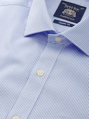 The Savile Row Company Blue Striped Classic Fit 100% Cotton Single Cuff Formal Shirt - Image 3 of 4