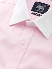 The Savile Row Company Pink Textured 100% Cotton Classic Fit Winchester Formal Shirt - Image 3 of 4