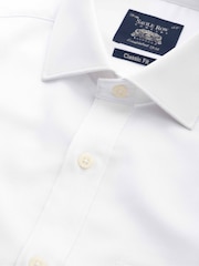The Savile Row Company Textured 100% Cotton Classic Fit Single Cuff Formal White Shirt - Image 2 of 3