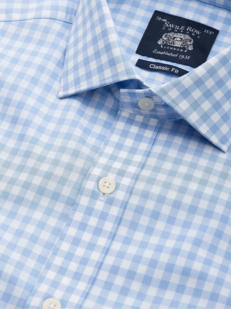 Savile Row Company Check Single Cuff Formal Shirt - Image 4 of 5