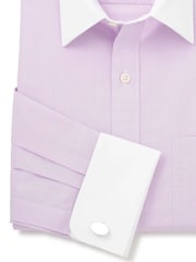 The Savile Row Company Purple Classic Fit 100% Cotton Fine Check Winchester Formal Shirt - Image 4 of 4