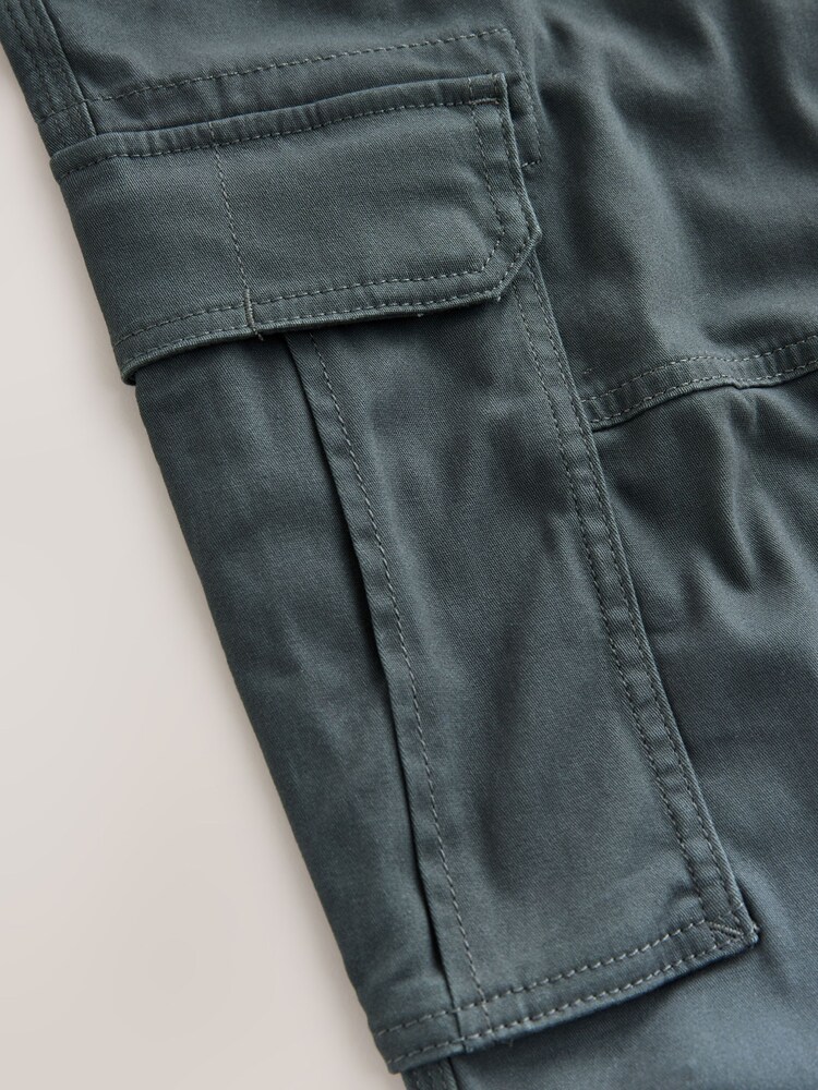 Grey Charcoal Regular Tapered Fit Cotton Stretch Cargo Trousers - Image 11 of 11 Grey Charcoal Regular Tapered Fit Cotton Stretch Cargo Trousers - Image 11 of 11