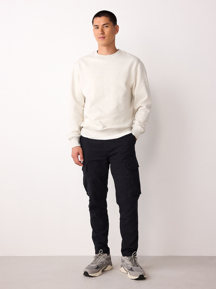 Black Skinny Fit Cotton Stretch Cargo Trousers - Image 2 of 12 Black Skinny Fit Cotton Stretch Cargo Trousers - Image 2 of 12