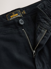 Black Regular Tapered Fit Cotton Stretch Cargo Trousers - Image 8 of 10