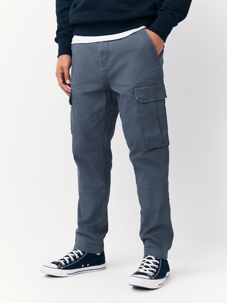 Azul - Corte slim - Pantalones cargo en tejido elástico de algodón - Imagen 1 de 11