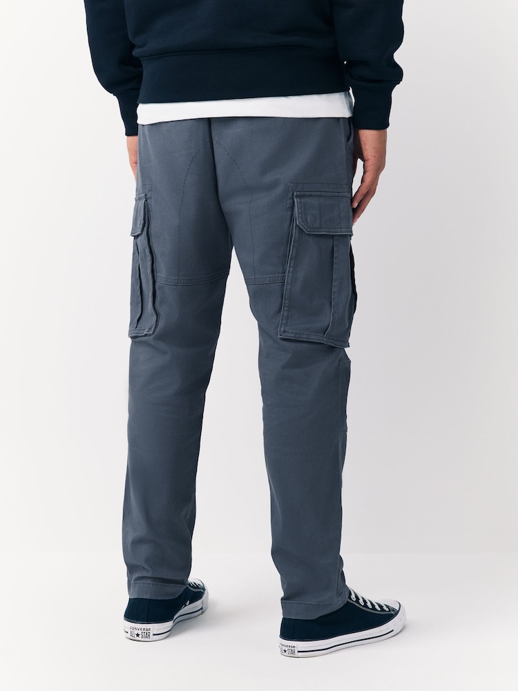 Azul - Corte slim - Pantalones cargo en tejido elástico de algodón - Imagen 2 de 11