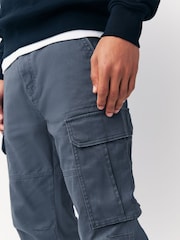 Azul - Corte slim - Pantalones cargo en tejido elástico de algodón - Imagen 4 de 11