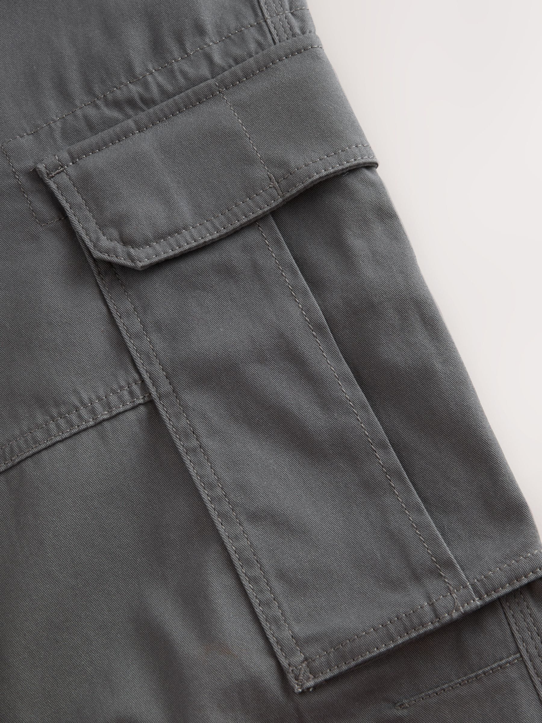 Buy Grey Charcoal Skinny Fit Cotton Stretch Cargo Trousers from