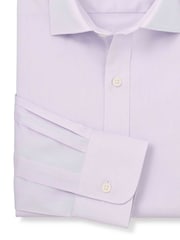 The Savile Row Company Slim Fit Purple Twill Single Cuff Formal 100% Cotton Shirt - Image 3 of 3