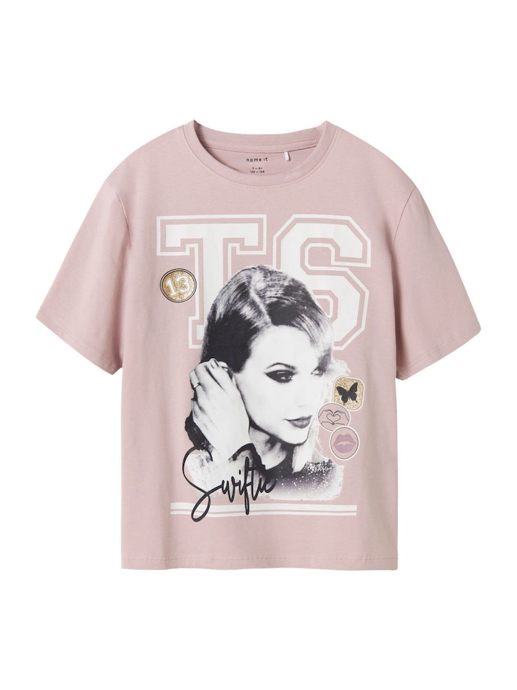 Tricou boxy cu imprimeu grafic Name It Taylor Swift - Imaginea 1 din 3