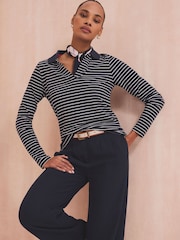 Crew Clothing Modal Textured Collar Top - Imagen 3 de 9