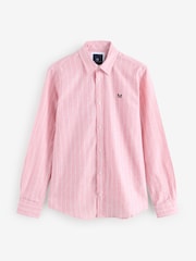Crew Clothing Pink Stripe Long Sleeve Linen Shirt - Image 1 of 1