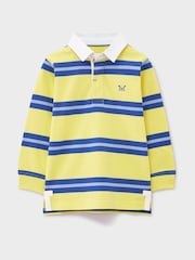 Crew Clothing Yellow 100% Cotton Stripey Long Sleeve Rugby Shirt - Image 1 of 3