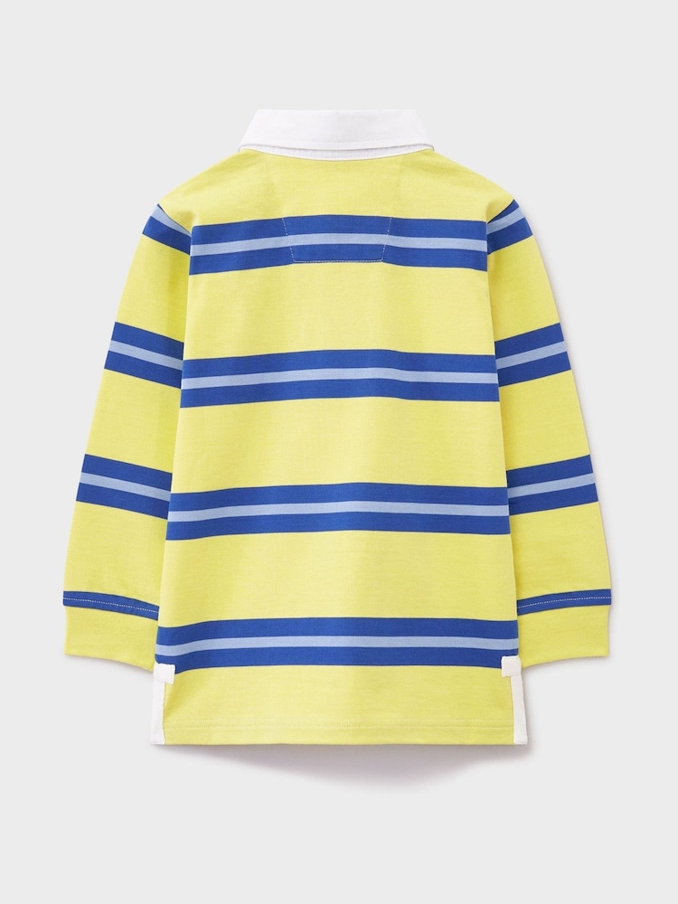 Crew Clothing Yellow 100% Cotton Stripey Long Sleeve Rugby Shirt - Image 2 of 3