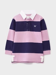 Crew Clothing Purple 100% Cotton Stripey Long Sleeve Rugby Shirt - Image 1 of 3