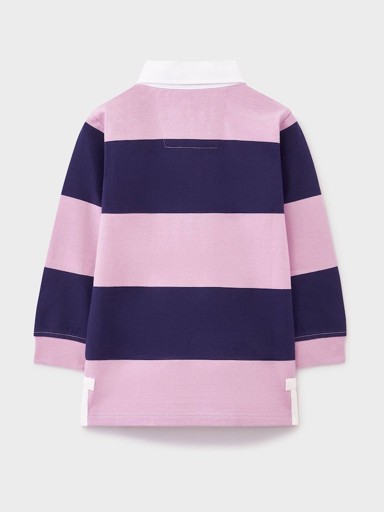 Crew Clothing Purple 100% Cotton Stripey Long Sleeve Rugby Shirt - Image 2 of 3