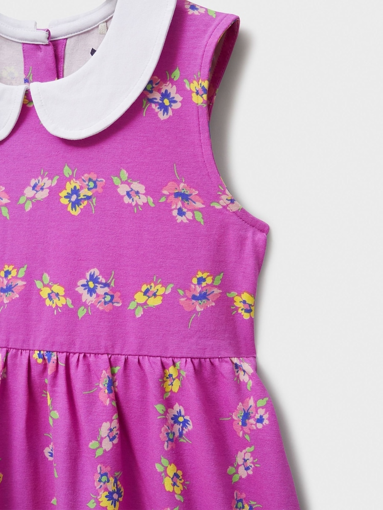 Crew Clothing Pink Peter Pan Sleeveless Floral Dress - Image 2 of 3