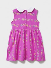 Crew Clothing Pink Peter Pan Sleeveless Floral Dress - Image 3 of 3