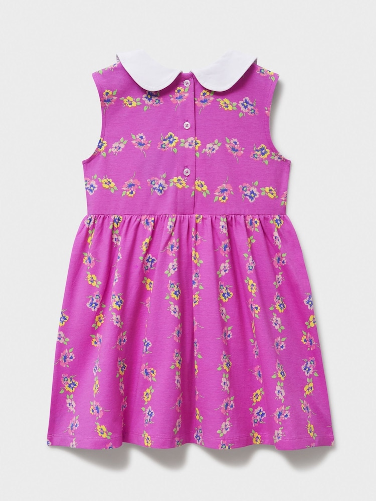 Crew Clothing Pink Peter Pan Sleeveless Floral Dress - Image 3 of 3