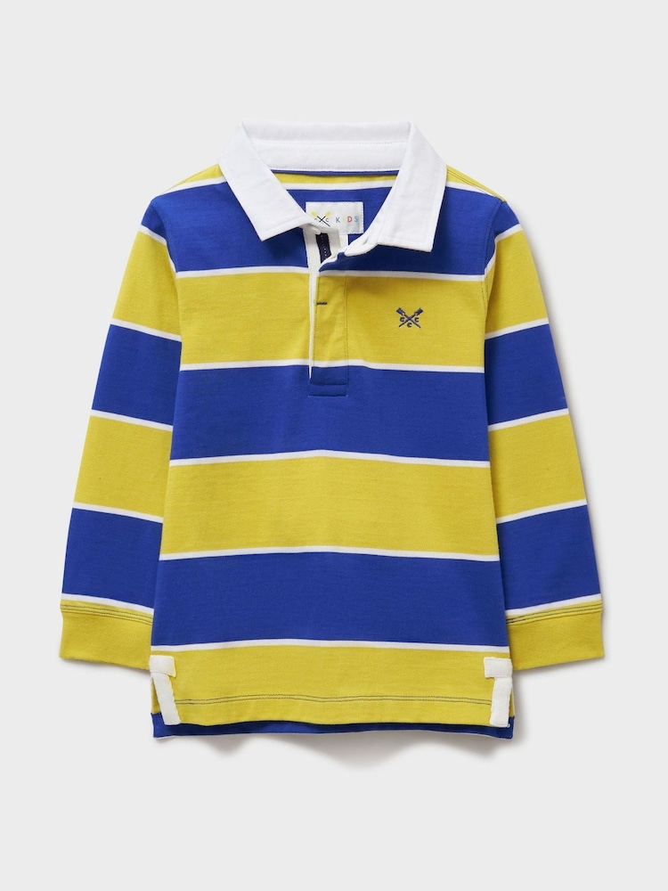 Crew Clothing Yellow 100% Cotton Stripey Long Sleeve Rugby Shirt - Image 1 of 3 Crew Clothing Yellow 100% Cotton Stripey Long Sleeve Rugby Shirt - Image 1 of 3
