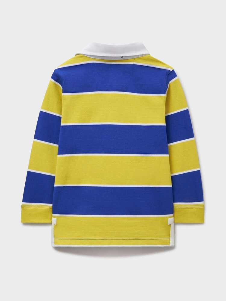 Crew Clothing Yellow 100% Cotton Stripey Long Sleeve Rugby Shirt - Image 2 of 3 Crew Clothing Yellow 100% Cotton Stripey Long Sleeve Rugby Shirt - Image 2 of 3