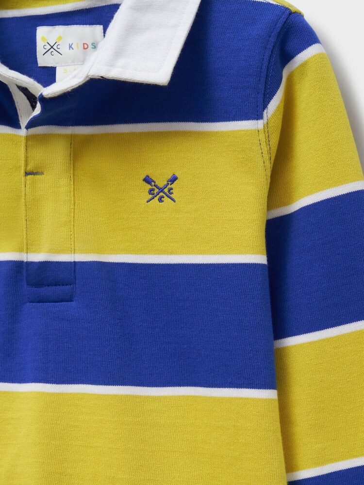 Crew Clothing Yellow 100% Cotton Stripey Long Sleeve Rugby Shirt - Image 3 of 3 Crew Clothing Yellow 100% Cotton Stripey Long Sleeve Rugby Shirt - Image 3 of 3