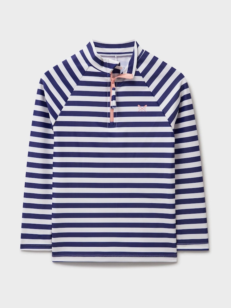 Crew Clothing Blue Half Zip Rash Vest - Image 1 of 3 Crew Clothing Blue Half Zip Rash Vest - Image 1 of 3