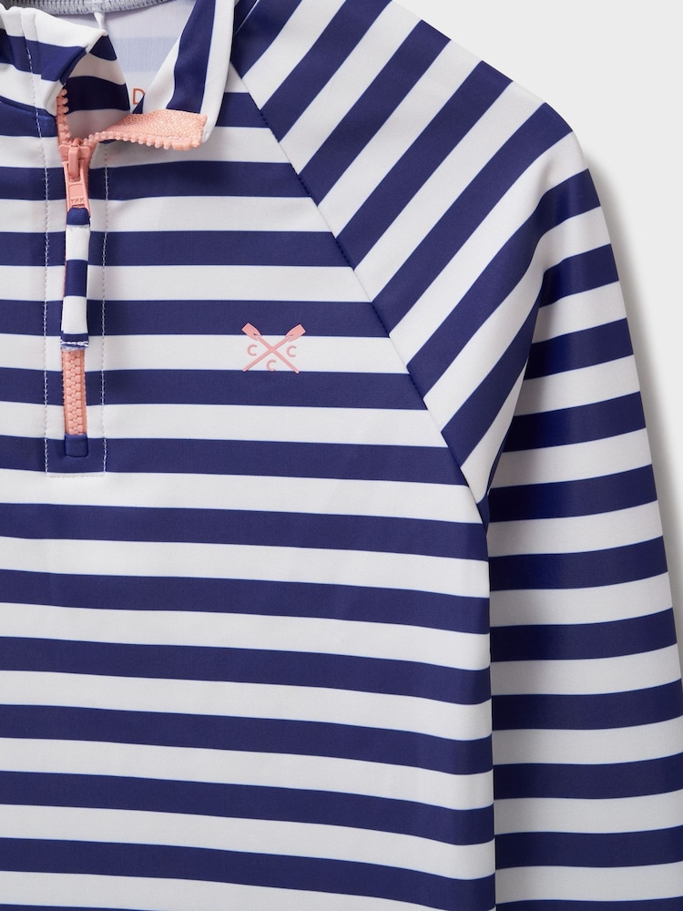 Crew Clothing Blue Half Zip Rash Vest - Image 3 of 3 Crew Clothing Blue Half Zip Rash Vest - Image 3 of 3