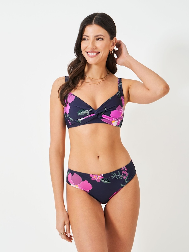 Crew Clothing Blue Twist Front Bikini Top - Image 2 of 5