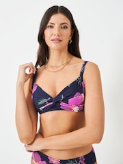 Crew Clothing Blue Twist Front Bikini Top - Image 3 of 5