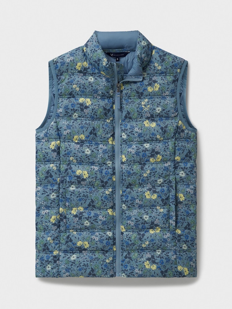 Crew Clothing Blue Floral Lightweight Gilet - Image 5 of 5