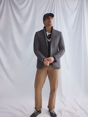 Crew Clothing Blue Prince Of Wales Check Blazer - Image 3 of 8