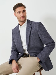 Crew Clothing Blue Prince Of Wales Check Blazer - Image 4 of 8