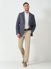 Crew Clothing Blue Prince Of Wales Check Blazer - Image 6 of 8