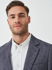 Crew Clothing Blue Prince Of Wales Check Blazer - Image 7 of 8