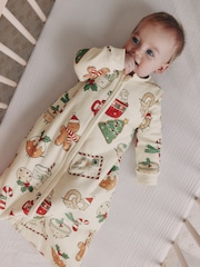 Ecru Christmas 2.5 TOG Removable Sleeve Baby Sleep Bag - Image 1 of 10