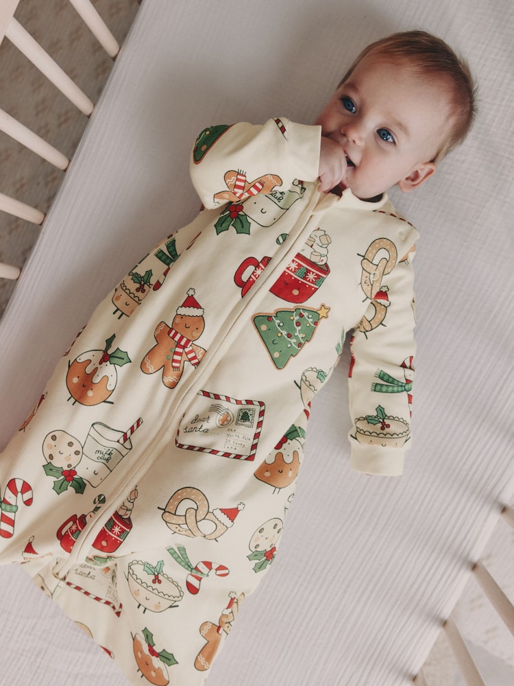 Ecru Christmas 2.5 TOG Removable Sleeve Baby Sleep Bag - Image 1 of 10