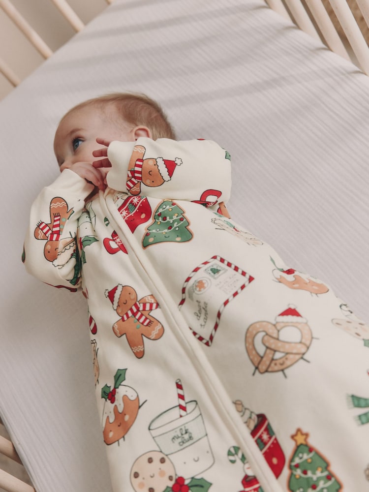 Ecru Christmas 2.5 TOG Removable Sleeve Baby Sleep Bag - Image 2 of 10